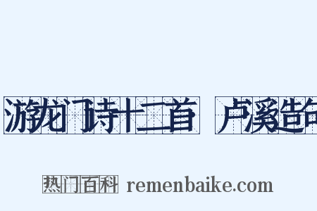 游龙门诗十二首·卢溪造句是什么意思的图片